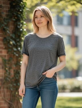 Gray Relaxed Fit Short Sleeve Tee